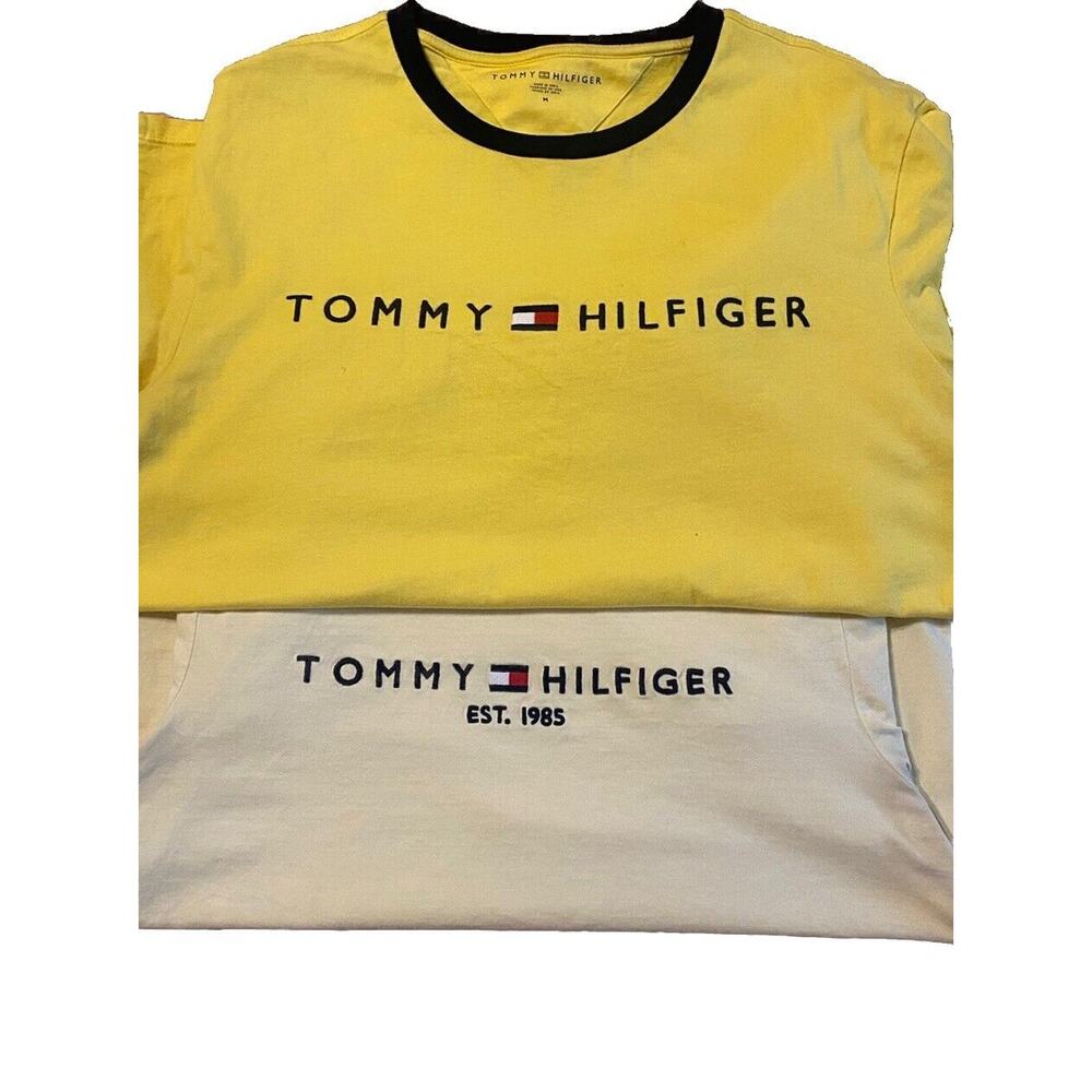 1 Pair Tommy Hilfiger Men's Crew Neck Short Sleeve T-shirt Size M